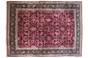 10.5x14 Vintage Kerman Carpet