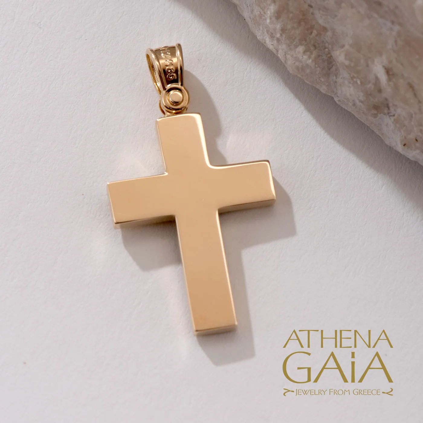 14k Gold Hidden Light Pave Latin Cross