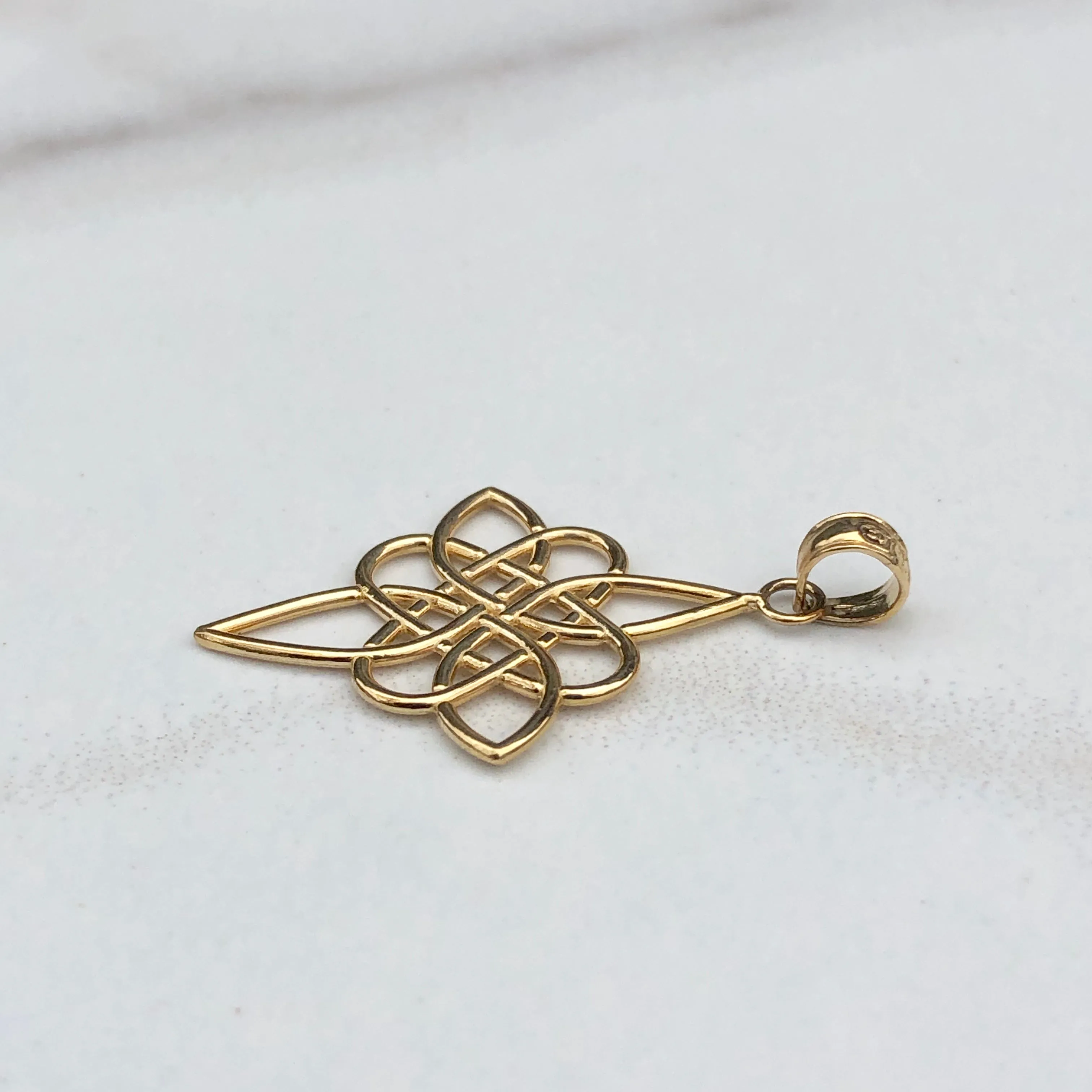 14KT Yellow Gold Celtic Trinity Knot Pendant Charm