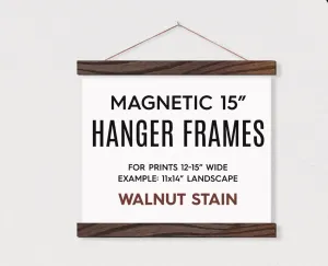 15" Magnetic Wooden Hanger Frame Walnut Finish