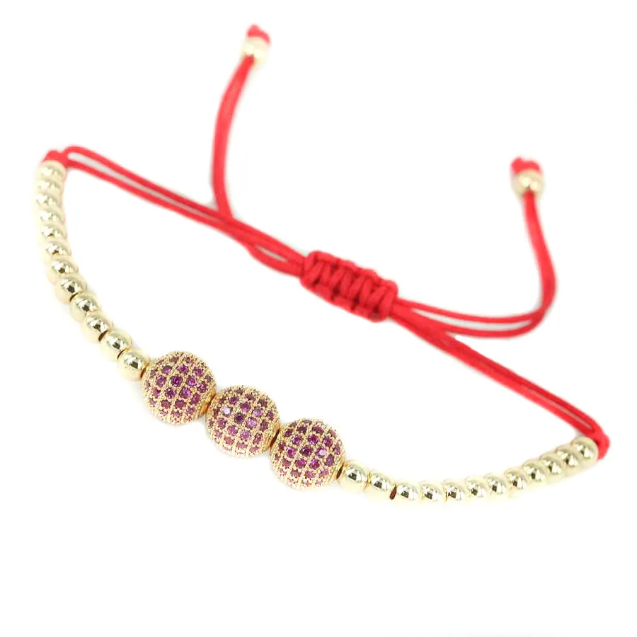 18K Gold Diamond Ball - Red