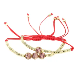 18K Gold Diamond Ball - Red