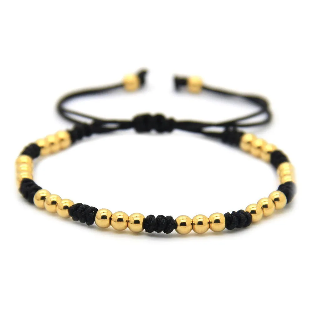 18K Plated 3 Colours 4mm Balls Trio Layer