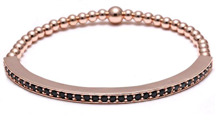 18K Plated CZ Diamond Bar with 4mm Balls