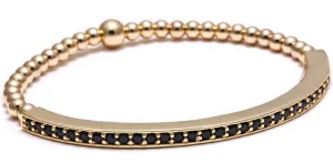 18K Plated CZ Diamond Bar with 4mm Balls