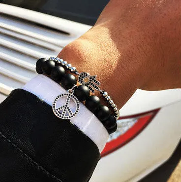 18K Plated Hamsa Hand with CZ Diamonds 4 Colours