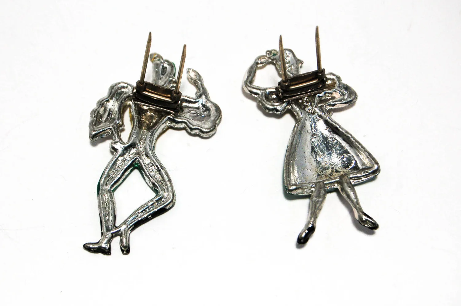1940's Alpine Dancing Couple Fur Clips by Coro