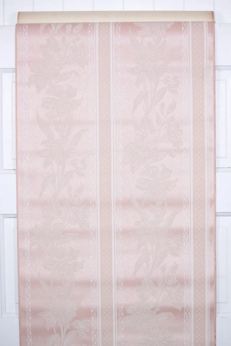 1940s Floral Stripe Vintage Wallpaper