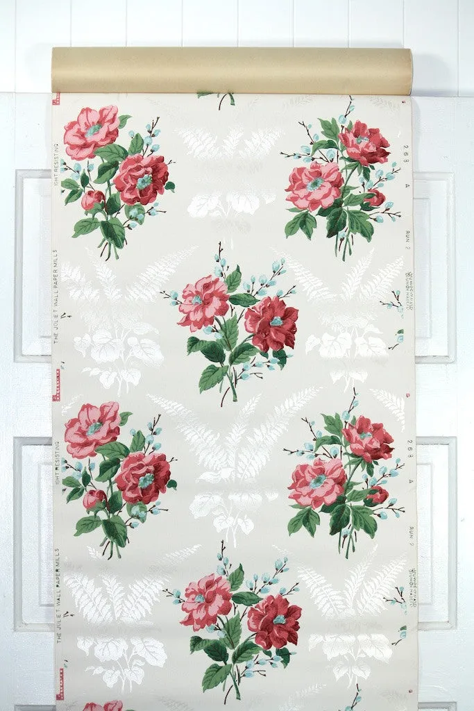 1940s Floral Vintage Wallpaper