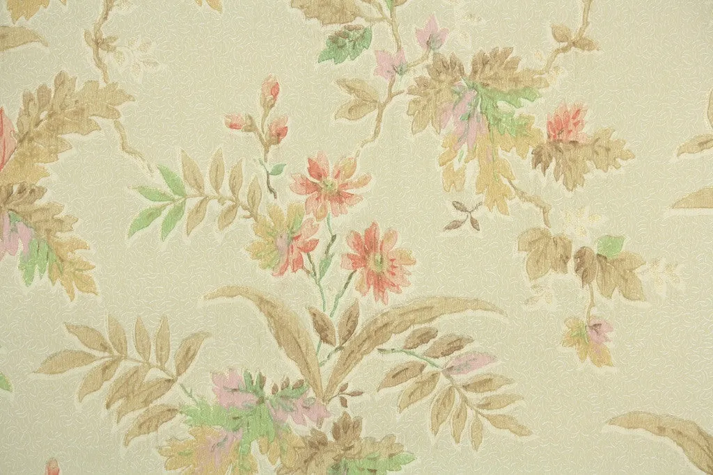 1940s Floral Vintage Wallpaper
