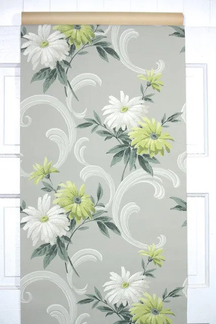 1940s Floral Vintage Wallpaper