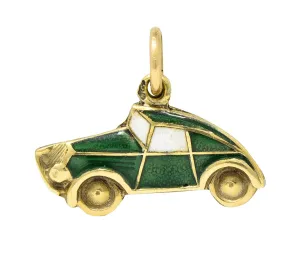 1940's Retro Enamel 14 Karat Gold Car Charm