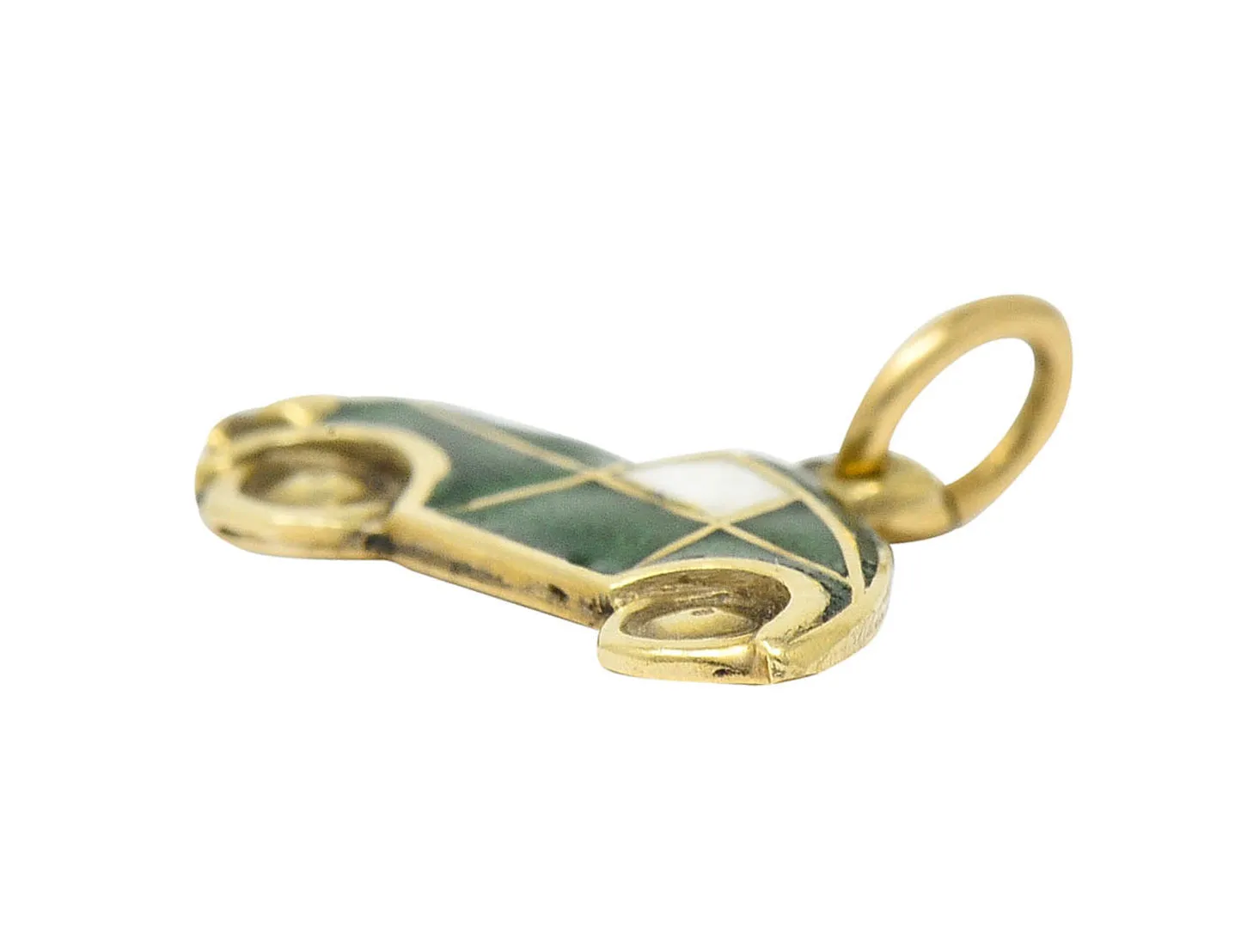 1940's Retro Enamel 14 Karat Gold Car Charm