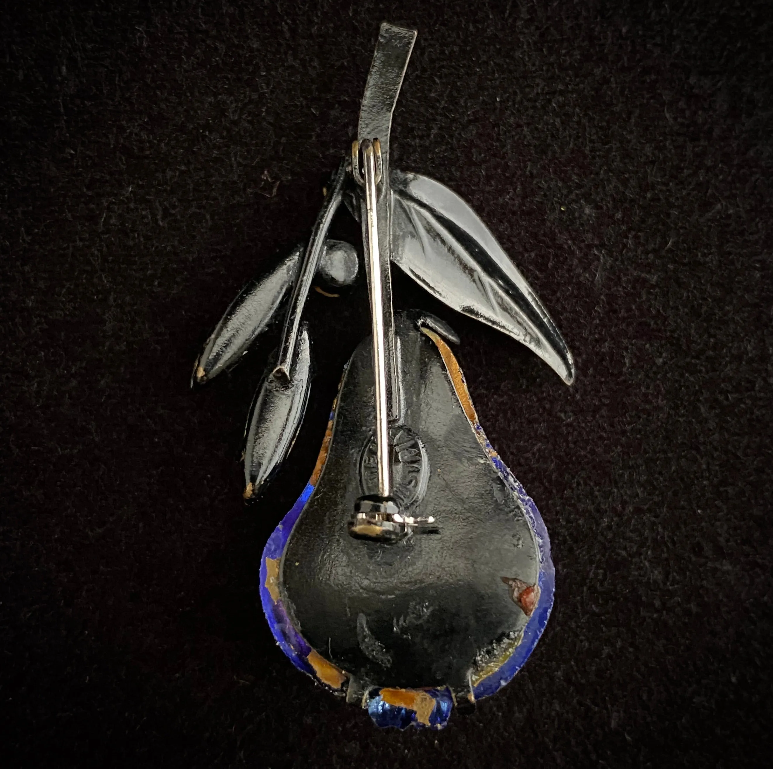 1950s Austrian Glass & Rhinestone Pear Brooch
