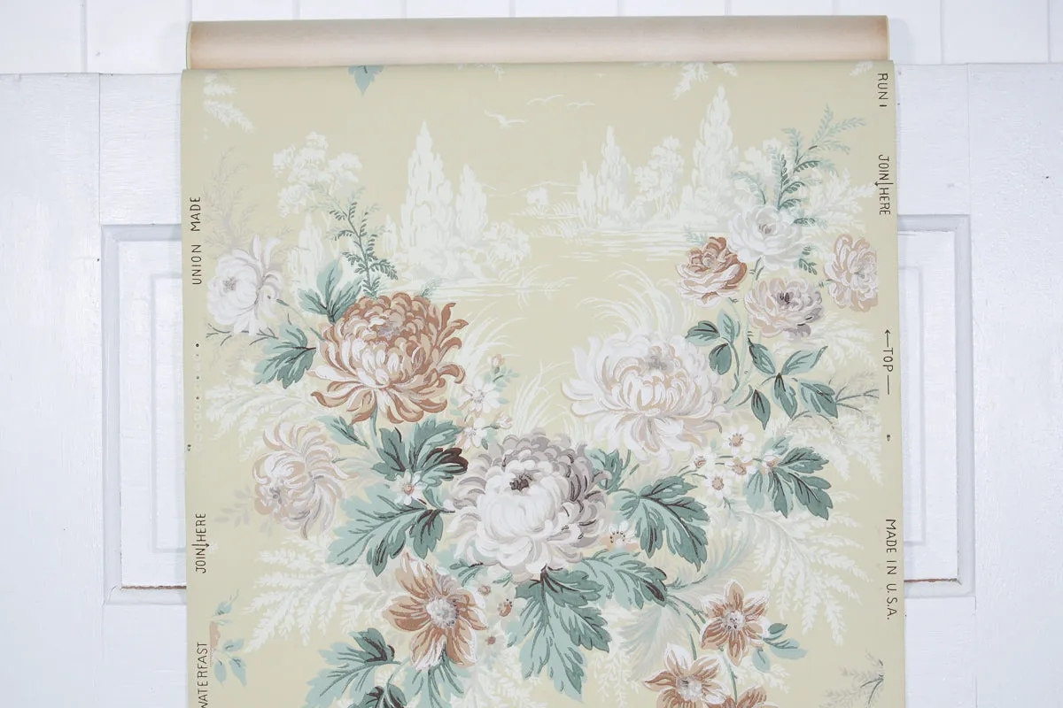 1950s Floral Vintage Wallpaper