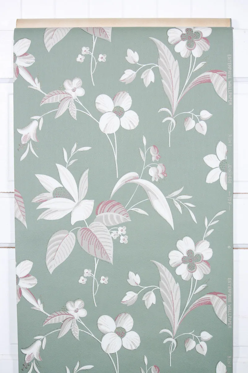 1950s Floral Vintage Wallpaper