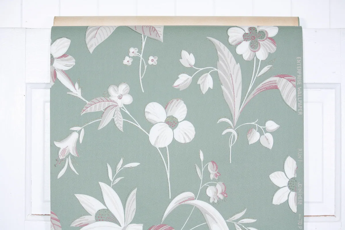 1950s Floral Vintage Wallpaper