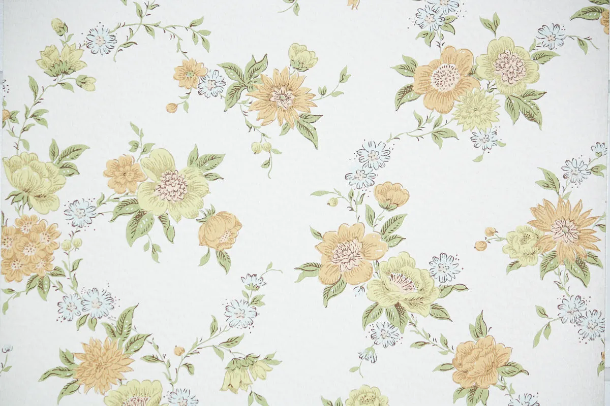 1950s Floral Vintage Wallpaper