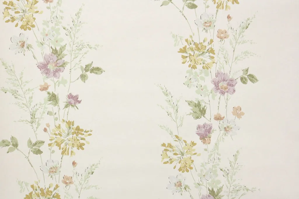 1950s Floral Vintage Wallpaper