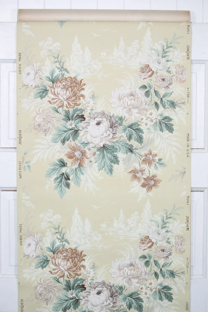 1950s Floral Vintage Wallpaper