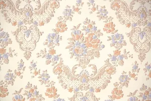 1960s Floral Damask Vintage Wallpaper