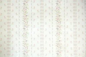 1960s Floral Stripe Vintage Wallpaper
