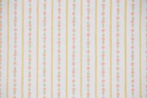 1960s Floral Stripe Vintage Wallpaper