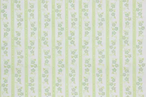 1960s Floral Stripe Vintage Wallpaper
