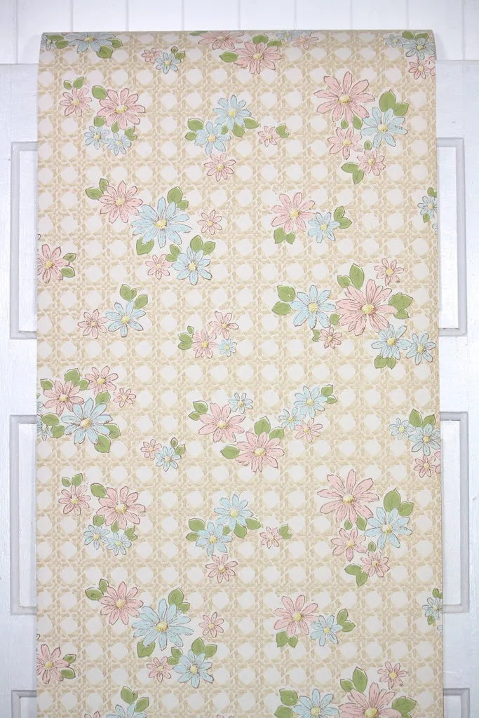 1960s Floral Vintage Wallpaper