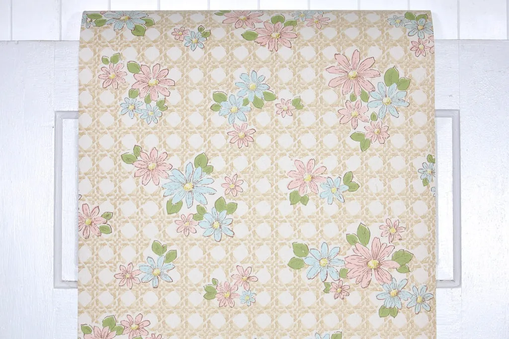 1960s Floral Vintage Wallpaper