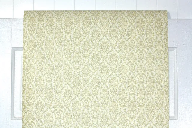 1970s Floral Damask Vintage Wallpaper