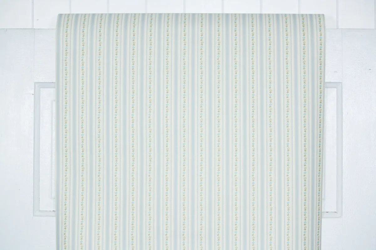 1970s Floral Stripe Vintage Wallpaper