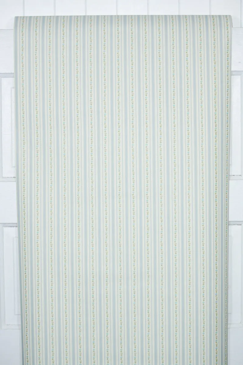 1970s Floral Stripe Vintage Wallpaper