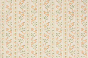 1970s Floral Stripe Vintage Wallpaper