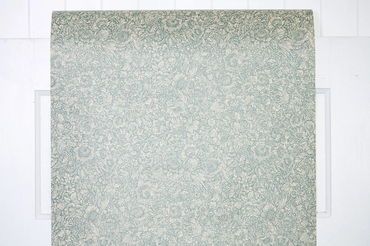 1970s Floral Vintage Wallpaper