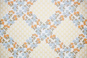 1970s Floral Vintage Wallpaper