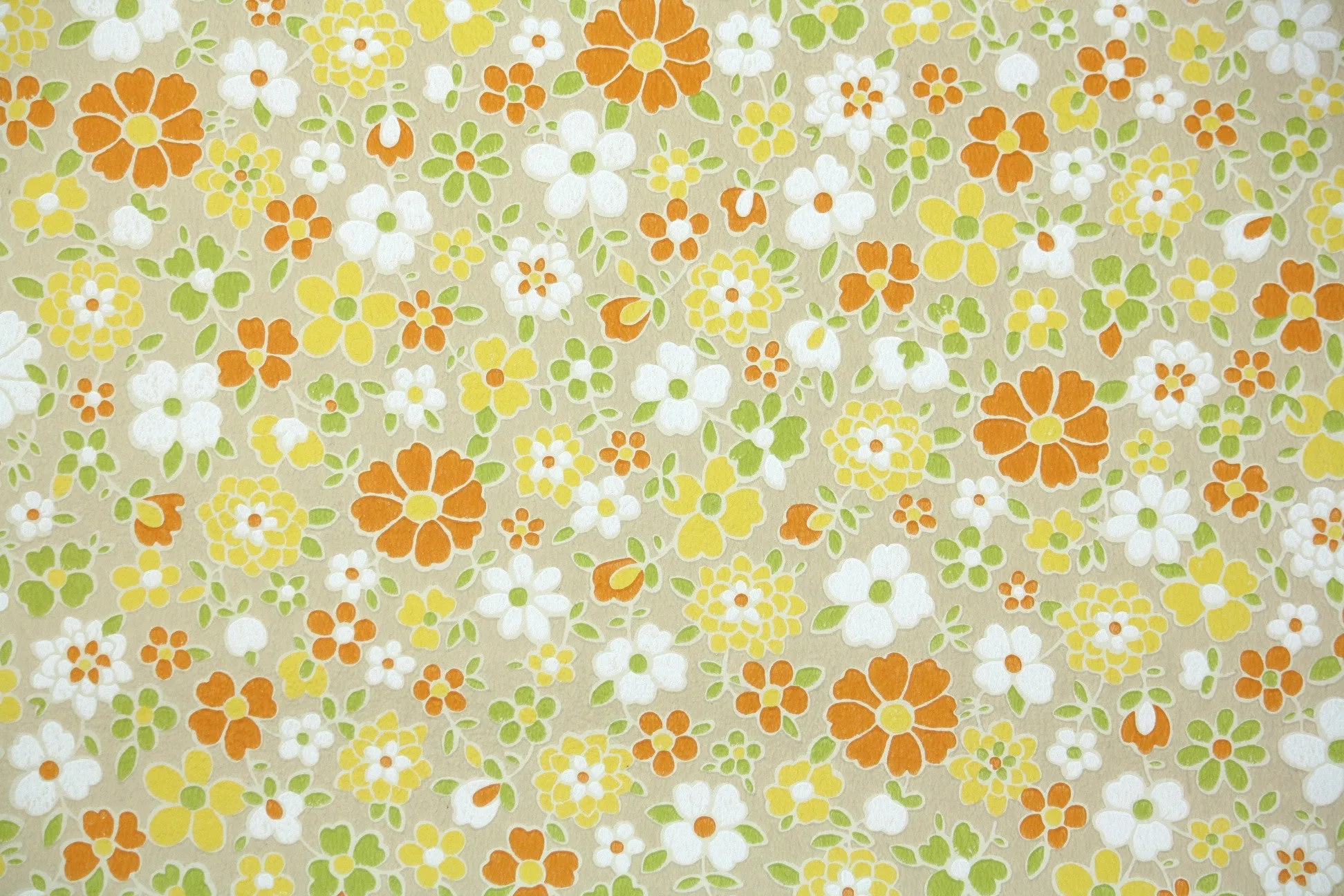 1970s Floral Vintage Wallpaper