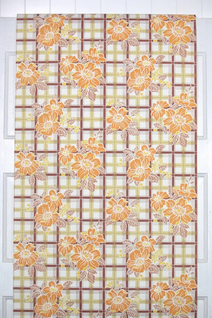1970s Floral Vintage Wallpaper