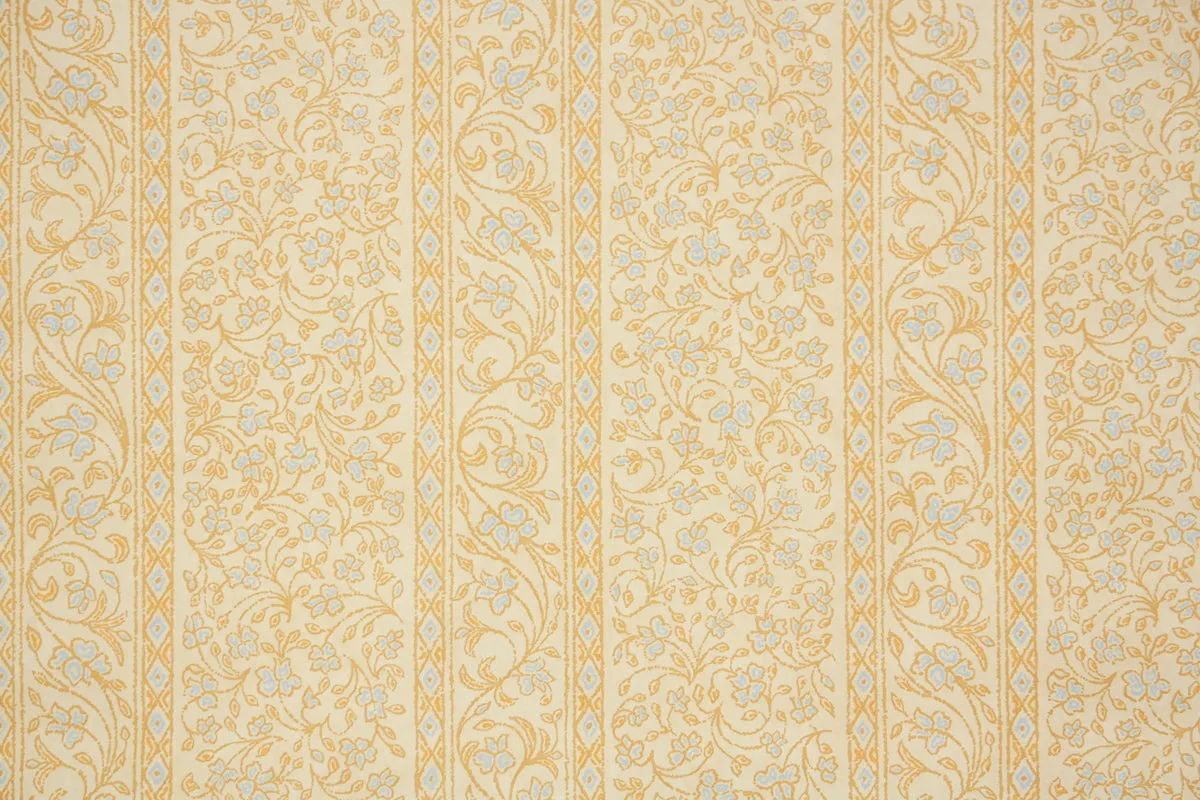 1970s Floral Vinyl Vintage Wallpaper