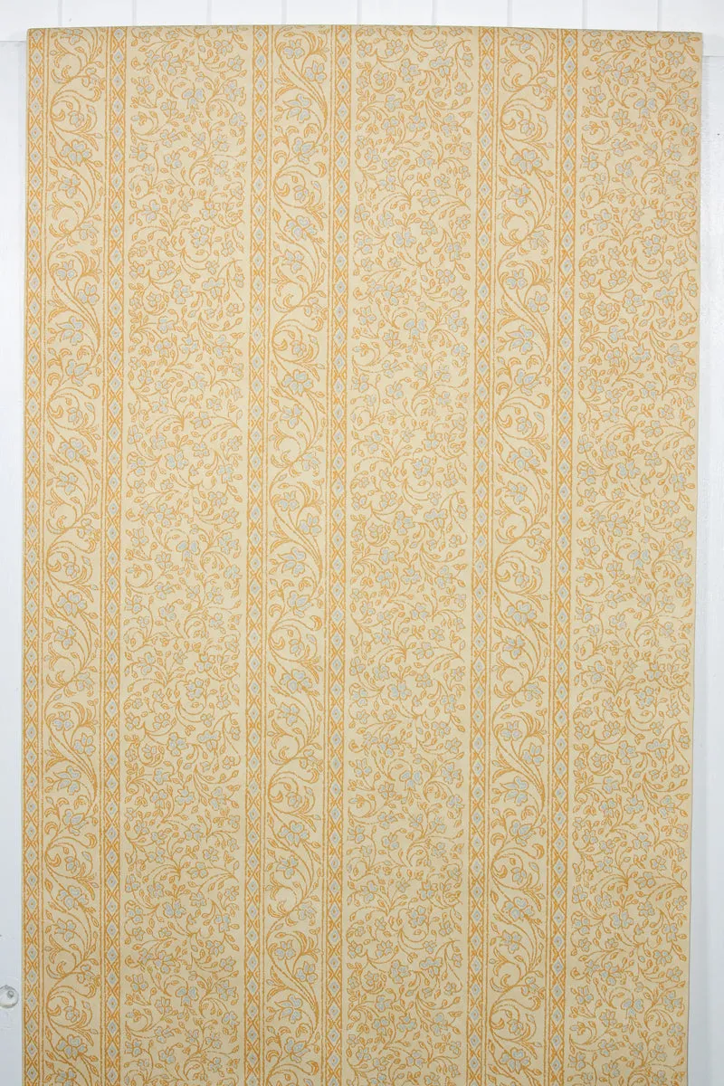 1970s Floral Vinyl Vintage Wallpaper