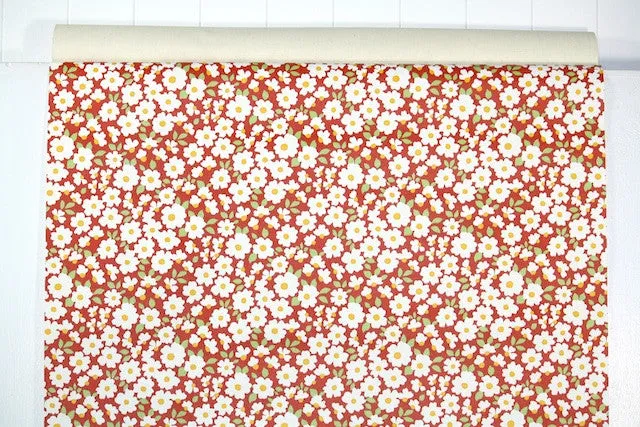1970s Floral Vinyl Vintage Wallpaper
