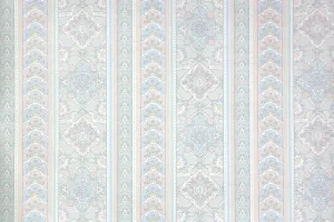 1980s Damask Stripe Vintage Wallpaper