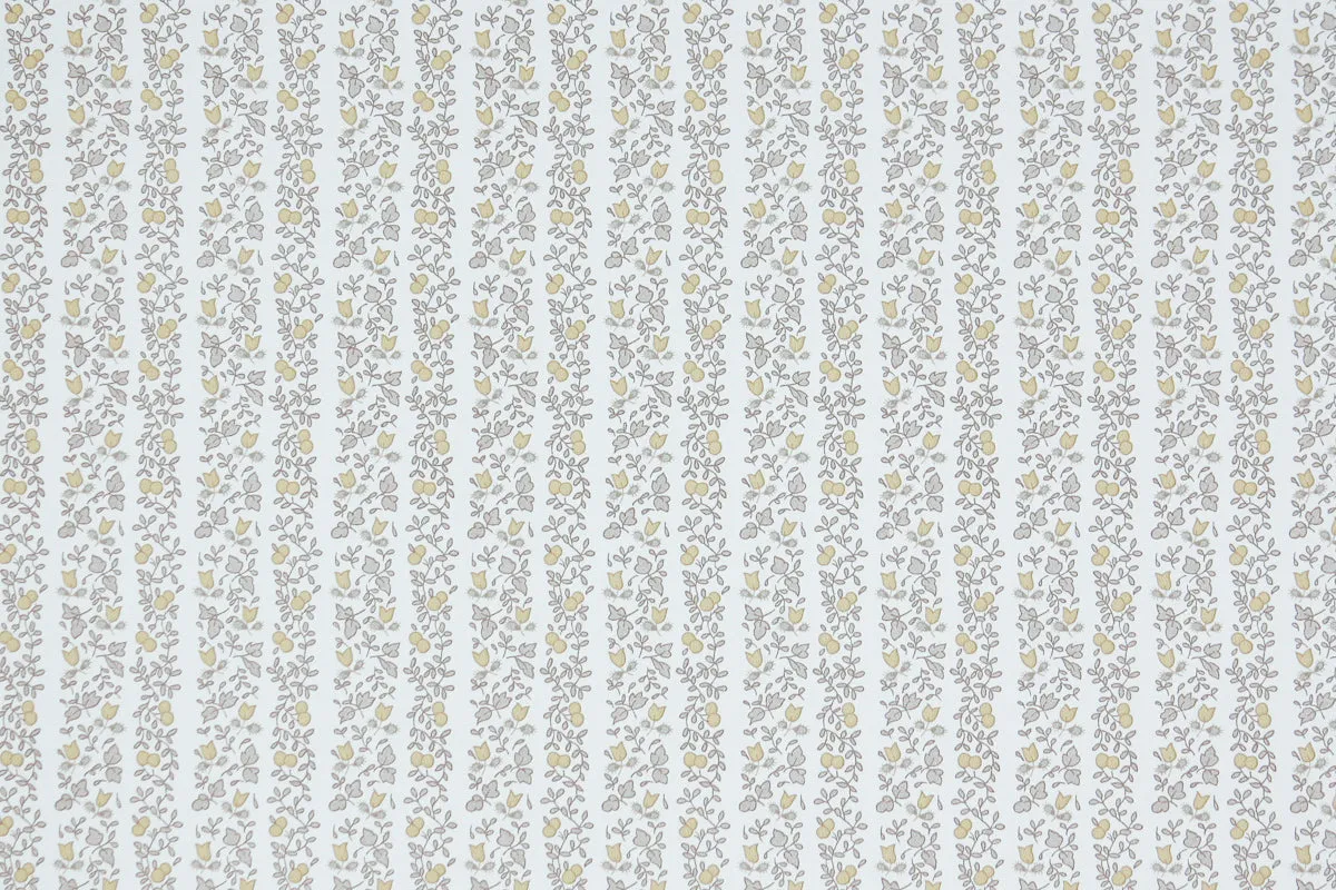 1980s Floral Stripe Vintage Wallpaper