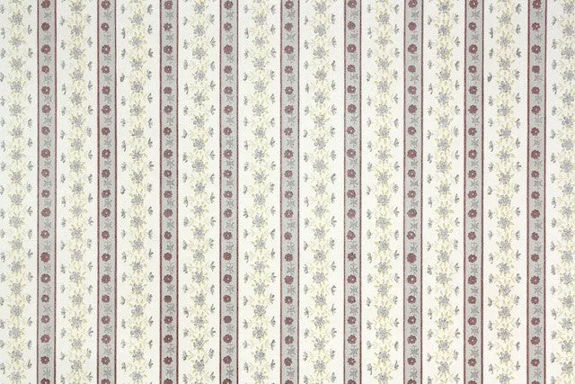 1980s Floral Stripe Vintage Wallpaper