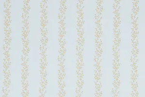 1980s Floral Stripe Vintage Wallpaper