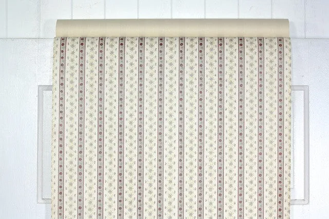 1980s Floral Stripe Vintage Wallpaper