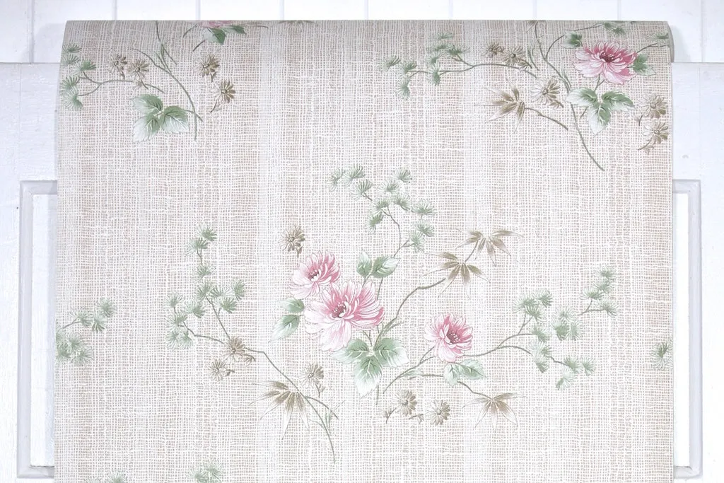 1980s Floral Vintage Wallpaper