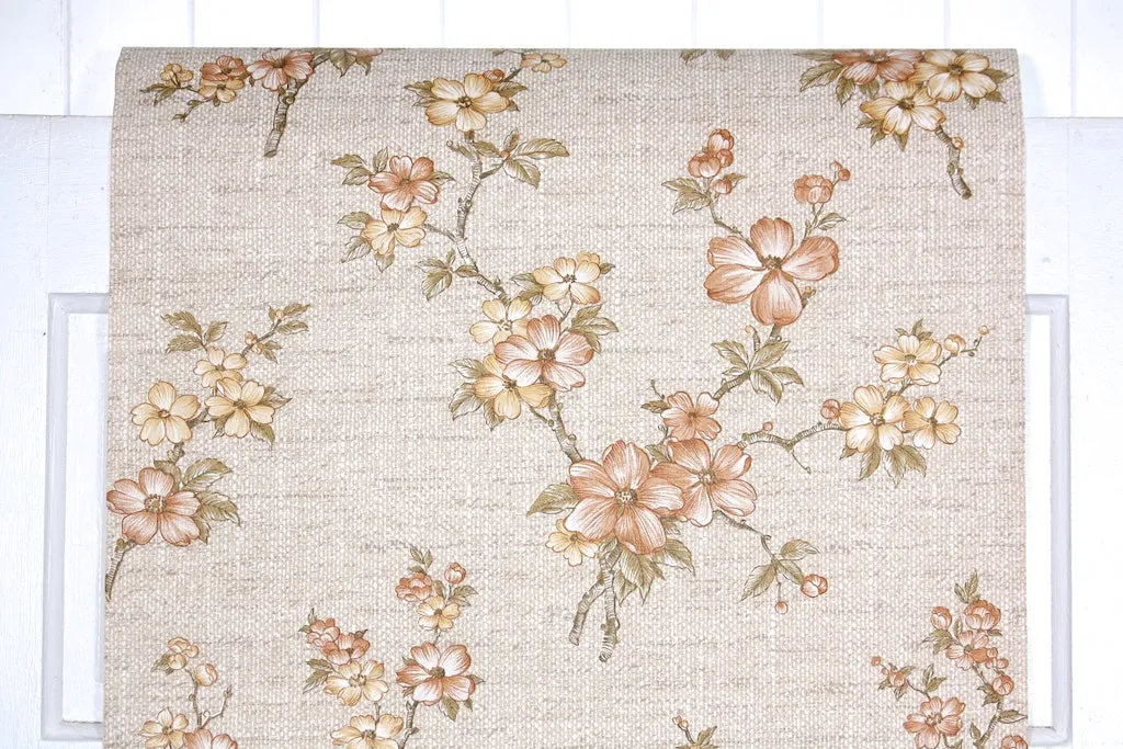 1980s Floral Vintage Wallpaper