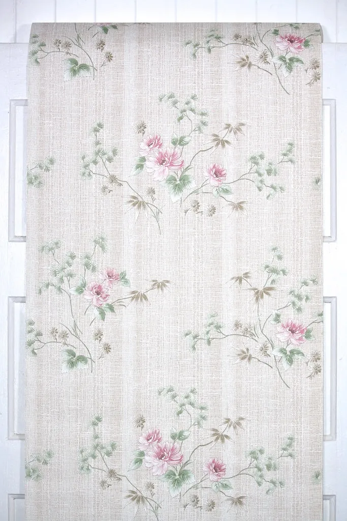 1980s Floral Vintage Wallpaper