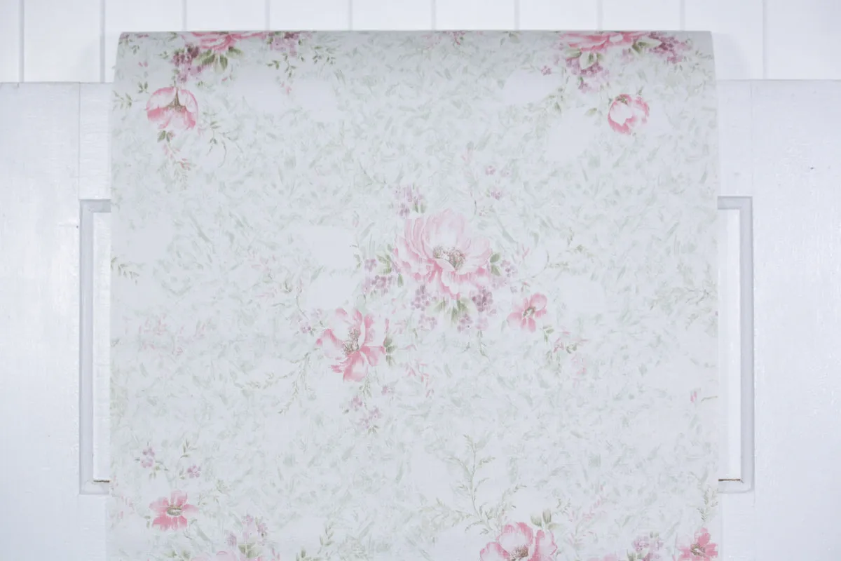 1980s Floral  Vintage Wallpaper